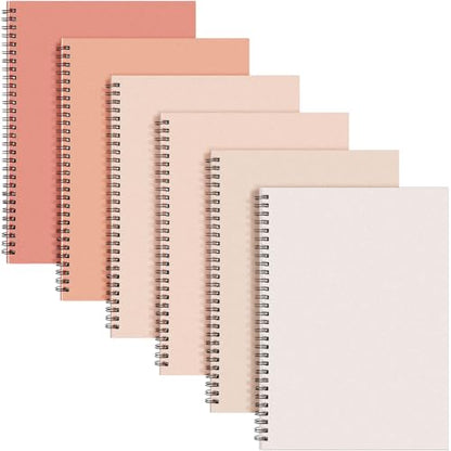 Fuutreo 6 Pack Spiral Notebook 10.5x7.45 Notebook,Orange Series,Light - color: Orange Series