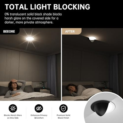 2 Pack 4 Inch Anti-Glare Can Light Covers, Black Half Shades - color: Black, size: 4 Inch
