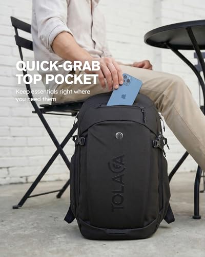 Tolaccea Travel Laptop Backpack 32L Carry on Daypack for Work Business - color: Black