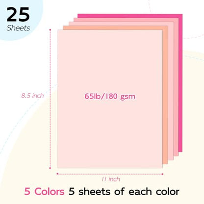 65lb Pink Cardstock 8.5 x 11 Pink Construction Paper - color: pink