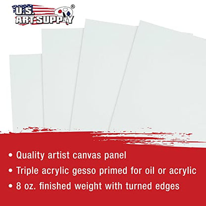 U.S. Art Supply 18 X 24 Inch Art Canvas Board Panels 4 Pack - 8 Ounce - size: 18" x 24"