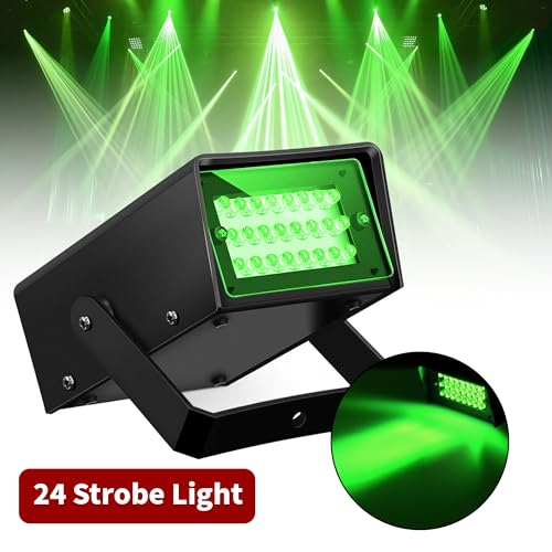 ENUOLI Mini LED Strobe Light Green Color 24 Super Bright LED Party Light - color: Green Color