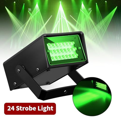 ENUOLI Mini LED Strobe Light Green Color 24 Super Bright LED Party Light - color: Green Color
