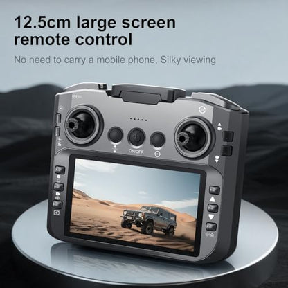 E88 PRO Drone, 4.91 Inches Screen Controller with SD card, 2 batteries. - color: Black-2 batteries