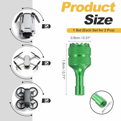 MECCANIXITY 2 Set Aluminum Controller Stick, Replacement Joystick Remote Controller Joystick Stick for Mini4 Pro Air3S Drone Remote Accessories, Green - color: Green