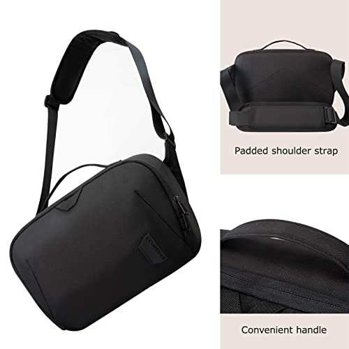 BAGSMART Canvas Camera Bag, Water-resistant Anti-Theft Women Men, Black