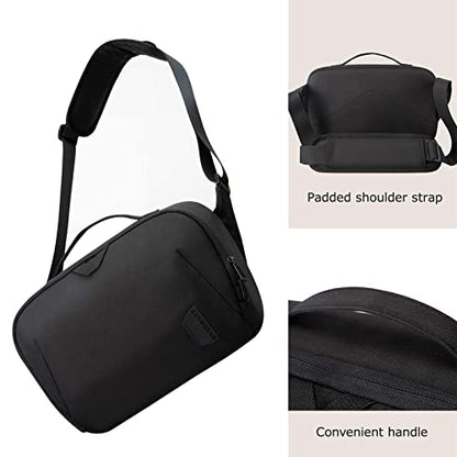 BAGSMART Canvas Camera Bag, Water-resistant Anti-Theft Women Men, Black