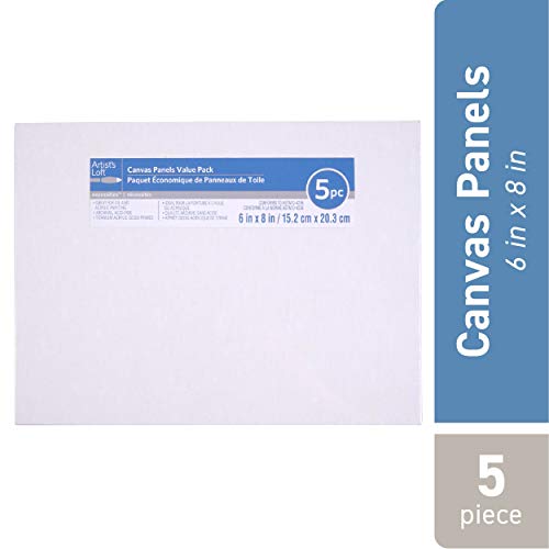 5 Pack 6" x 8" Value Canvas Panel by Artist's Loft - size: 6" x 8"