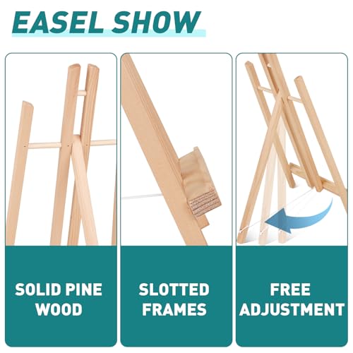 ESRICH 2 PCS 16in Wood Easels, Tabletop Easel for Painting Party - style: 16"-2P