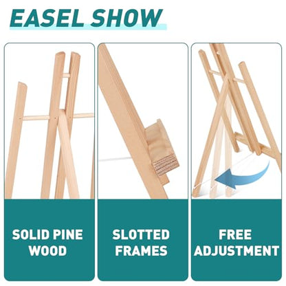 ESRICH 2 PCS 16in Wood Easels, Tabletop Easel for Painting Party - style: 16"-2P