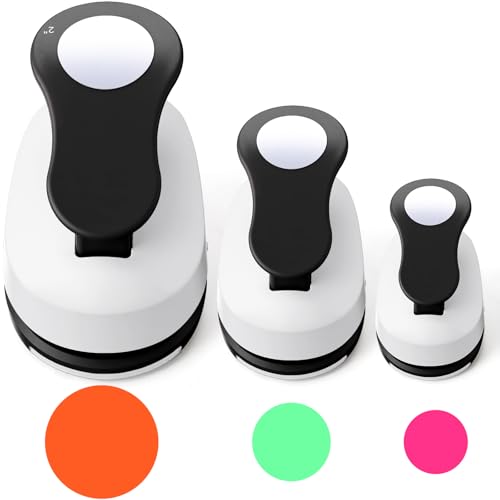 CHENGU 3 Pack Circle Hole Punch 2"/1"/0.6", Black - color: Black, style: Circle