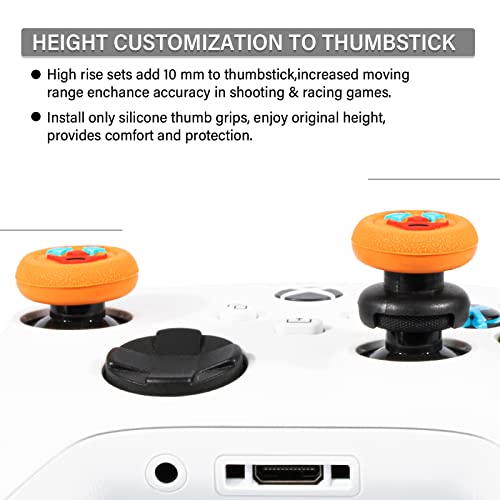 FPS Thumbstick Extender &Texture Rubber Silicone Grip Cover 2 Sets for Xbox Series X/S & Xbox One Controller(Joker Orange) - color: jk orange