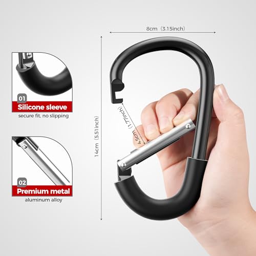 SURDOCA Stroller Hooks for Bags, Large Aluminum Clips, Universal Pram Use - color: Silver, size: 1pc