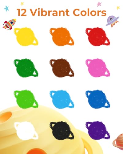 JUPITEARTH Silky Twist Crayons, 12 Colors Washable Crayons for Toddlers 1-3 - color: 12 Colors