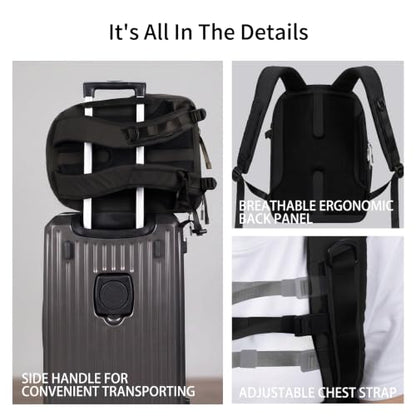Besnfoto Lightweight Camera Backpack - Everyday Laptop Bag for DSLR Drone - color: Green, size: 16L