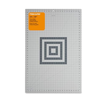 Fiskars 24" x 36" Self Healing Cutting Mat, Extra Large Double-Sided Grid - color: Gray, size: 24"L x 36"W