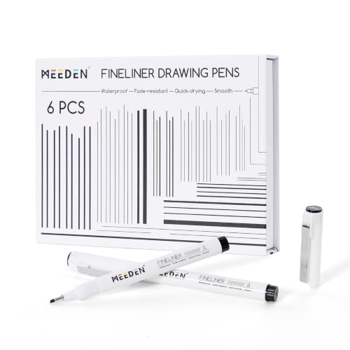 MEEDEN Micro Fineliner Drawing Pens: 2mm Chisel Nib, 6 Pack, Black Ink - style: 2mm Chisel Nib