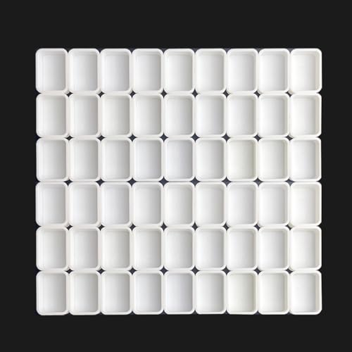 FCLUB 54PCS 2.5ml Refillable Watercolor Pans Empty Compatible with Holbein - color: White, size: 54 Pieces 2.5 ml Pans