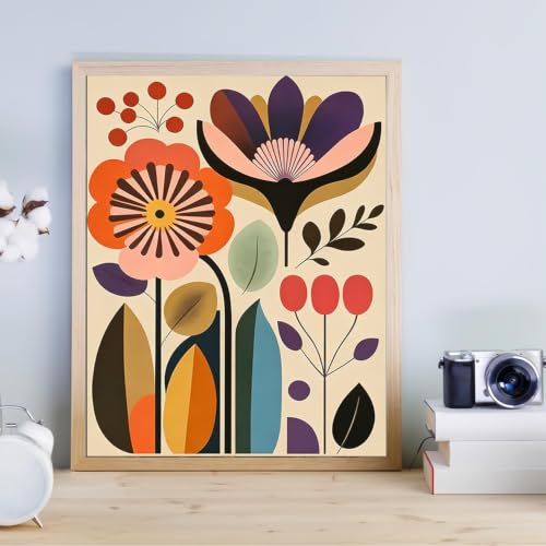 3 Pack Cute Flower Paint by Numbers Kit for Adults Beginner (Without Frame) - color: YH05004
