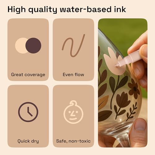 ARTISTRO 12 Skin Tones Paint Pens for Glass Marking - Extra-Fine Tip - color: Skin Tone