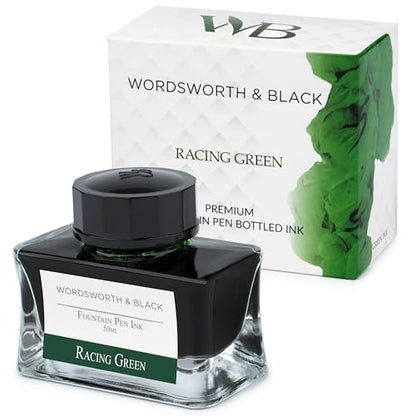 Wordsworth & Black Fountain Pen Ink Bottle, 50ml, Green, Smooth
