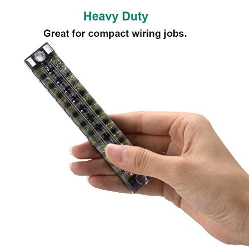 Terminal Block, 12 Circuits 600V 15A Dual Row Screw Terminal Strip, 5 Sets - size: 15A 12P+5pcs Jumpers