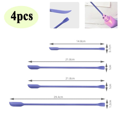 4pcs Mini Silicone Spatula for Mixing Beauty Makeup Narrow Cans - color: 4pcs Purple