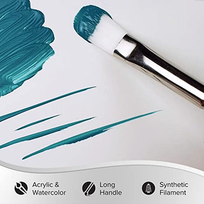 Silver Brush Limited Silverwhite Filberts Watercolor Paintbrush Set, 5pc - style: 5 Pc, Short Handle Filberts