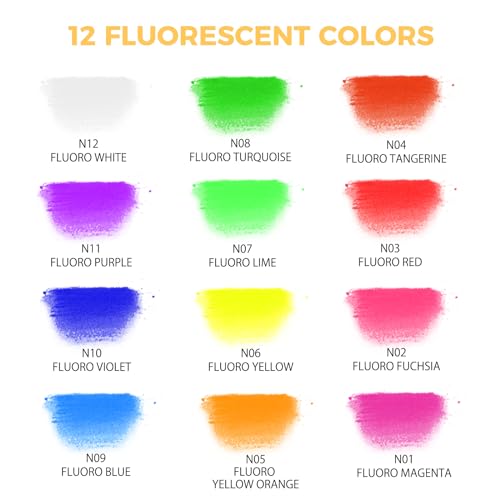 Artecho 12pcs Neon Soft Pastels, Square Chalk - style: 12 neon colors long