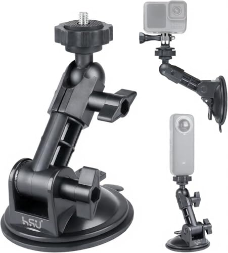 HSU Car Suction Cup Mount for GoPro/Insta 360/DJI Osmo Action Camera