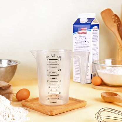 4 Cup/32 Oz Measuring Cups, Clear, Strong Food Grade Liquid Measure Pitcher, for Home Hobbies/Professional Kitchen - size: 4 Cup