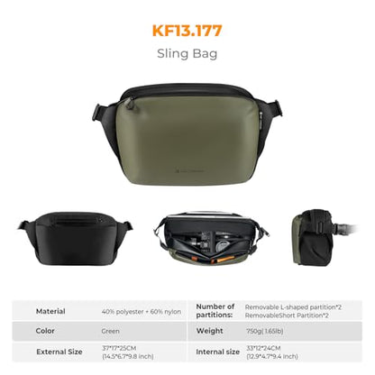 K&F CONCEPT Large Camera Sling Bag, Everyday Shoulder Bag - color: 12 Green Large