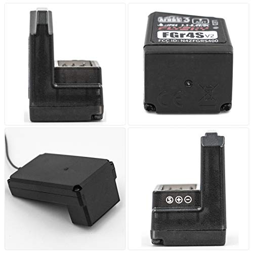 GoolRC Flysky FGr4S V2 Receiver, 2.4GHz 4CH AFHDS 3 Remote Control Receiver PWM/PPM/I-Bus Output Compatible with Flysky Noble NB4 NB4+ NB4 Pro PL18 RC Transmitter for RC Car Boat (2PCS)