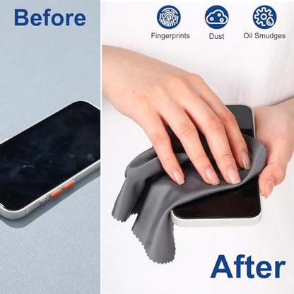 Frienda 50 Pcs Microfiber Glass Cleaning Cloths Lens, Dark Gray - color: Dark Gray