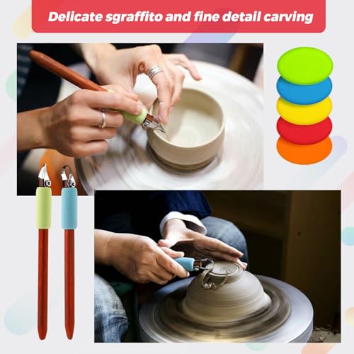 Leriton 2 Pack Clay Carving Tools Pottery Scrapers, Set 1, Multicolor - color: Multicolor, style: Set 1