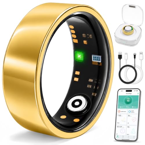 Smart Ring for Women & Men, Sleep and Stress Fitness Tracker (Gold 7) - color: Gold, size: 7
