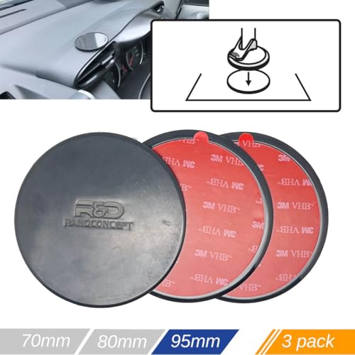 95mm Adhesive Dashboard Pad Mounting Disk with Adhesive for Suction Cup Phone Mount & Compatible for Garmin GPS Suction Mount | 3.74" Wide Diameter 3 Pcs