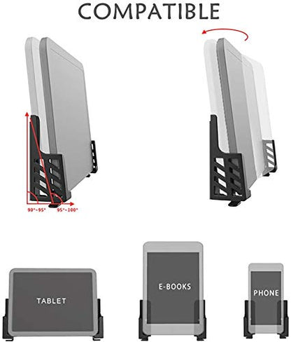 Adhesive Rack Wall Mount Universal Dock for Tablet Smartphone eReader Remote Control Holder Stick on Wall,Fits for iPad Samsung Google Surface, 3M Adhesive or Screws Installation Available,Black
