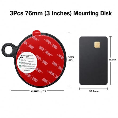 APPS2Car 3Pcs 3" Dashboard Pad Mounting Disk for Suction Cup Phone Mount - size: 3 Inch Round - 3 Pack - Single-Sided
