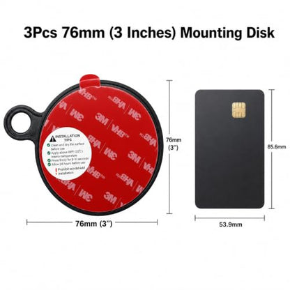 APPS2Car 3Pcs 3" Dashboard Pad Mounting Disk for Suction Cup Phone Mount - size: 3 Inch Round - 3 Pack - Single-Sided