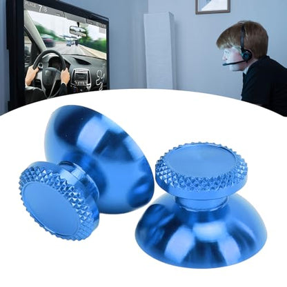 Pomya Thumbsticks for Controller, 2Pcs Metal Thumb Grip Replacement for Handheld Game Console, Aluminum Alloy Analog Thumb Sticks Accessories (Blue) - color: Blue