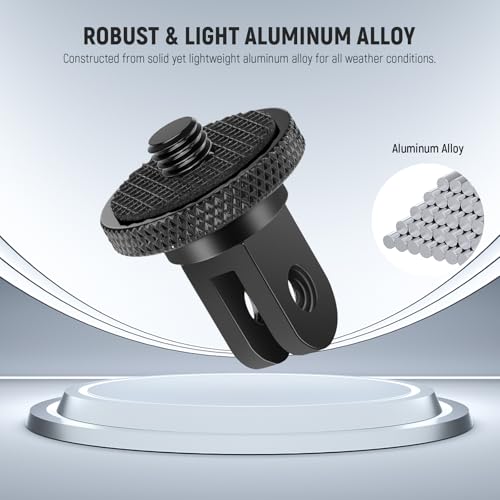 NEEWER Action Camera Tripod Mount Adapter with 1/4", Aluminum Alloy, GP-81 - style: GP-81