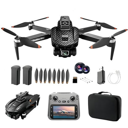 Drones with Camera for Adults 4k, Brushless GPS Drone with Dual Cameras - color: Fiber color