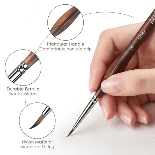 Bougimal 12 Pcs Detail Paint Brushes Set, Fine Detailing & No Shedding