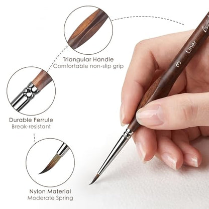 Bougimal 12 Pcs Detail Paint Brushes Set, Fine Detailing & No Shedding