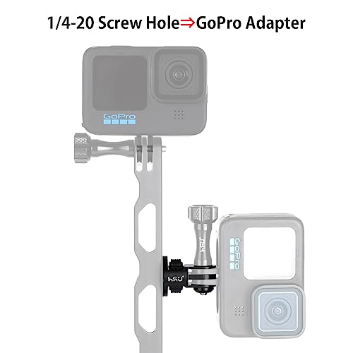 HSU Aluminum Camera Tripod Mount Adapter, 1/4"-20 Camera Mount (Black) - color: 2 Pack