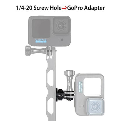 HSU Aluminum Camera Tripod Mount Adapter, 1/4"-20 Camera Mount (Black) - color: 2 Pack