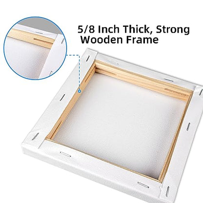 12x12 Stretched Black Canvases for Painting - size: 12x12 (8Pack)