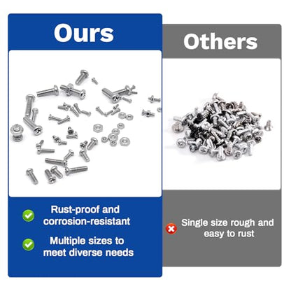 1110Pcs Metric Micro Screws & Nuts Kit, M1 M1.2 M1.4 M1.6 M2 M2.5 - size: M1/1.2/1.4/1.6/2/2.5-1110 Pcs