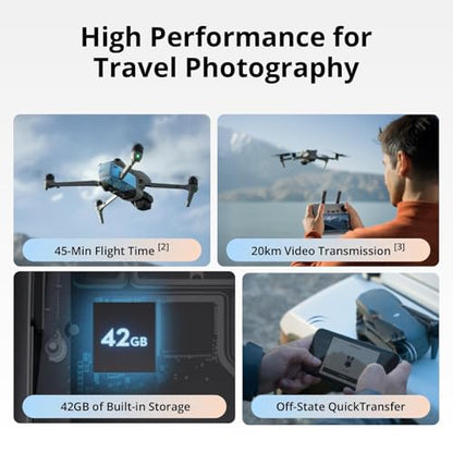 DJI Air 3S Fly More Combo (RC 2 Screen Remote Control) Drone with 1" CMOS Wide-Angle & Medium Tele Camera, 4K/60fps, Omnidirectional Sensing, Smart RTH & 3 Battery Bundle with Deco Gear Accessories